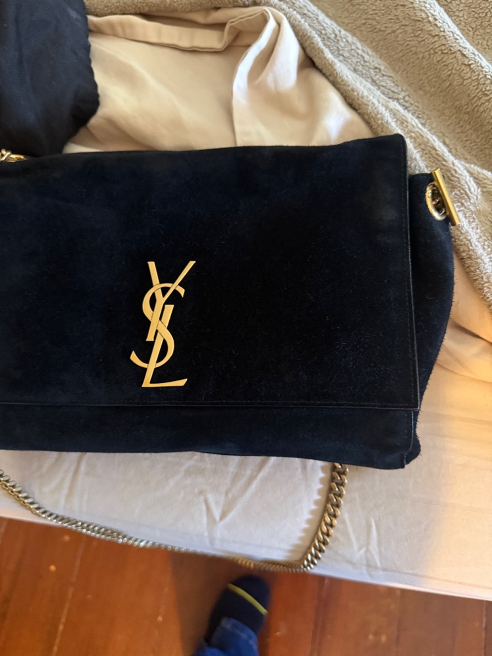 YSL suede Kate reversible crossbody bag with python print inside - Picture 8 of 16